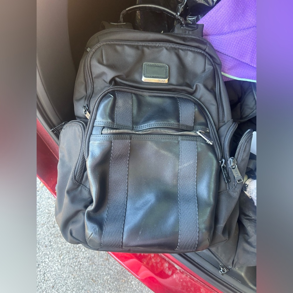 Tumi Black Leather backpack (Alpha Bravo)